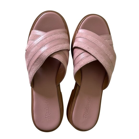 Madewell Leather Sandals NWT $110 Alina Platform Smooth 1 3/4" Heel Summer 10.5 - Picture 1 of 6